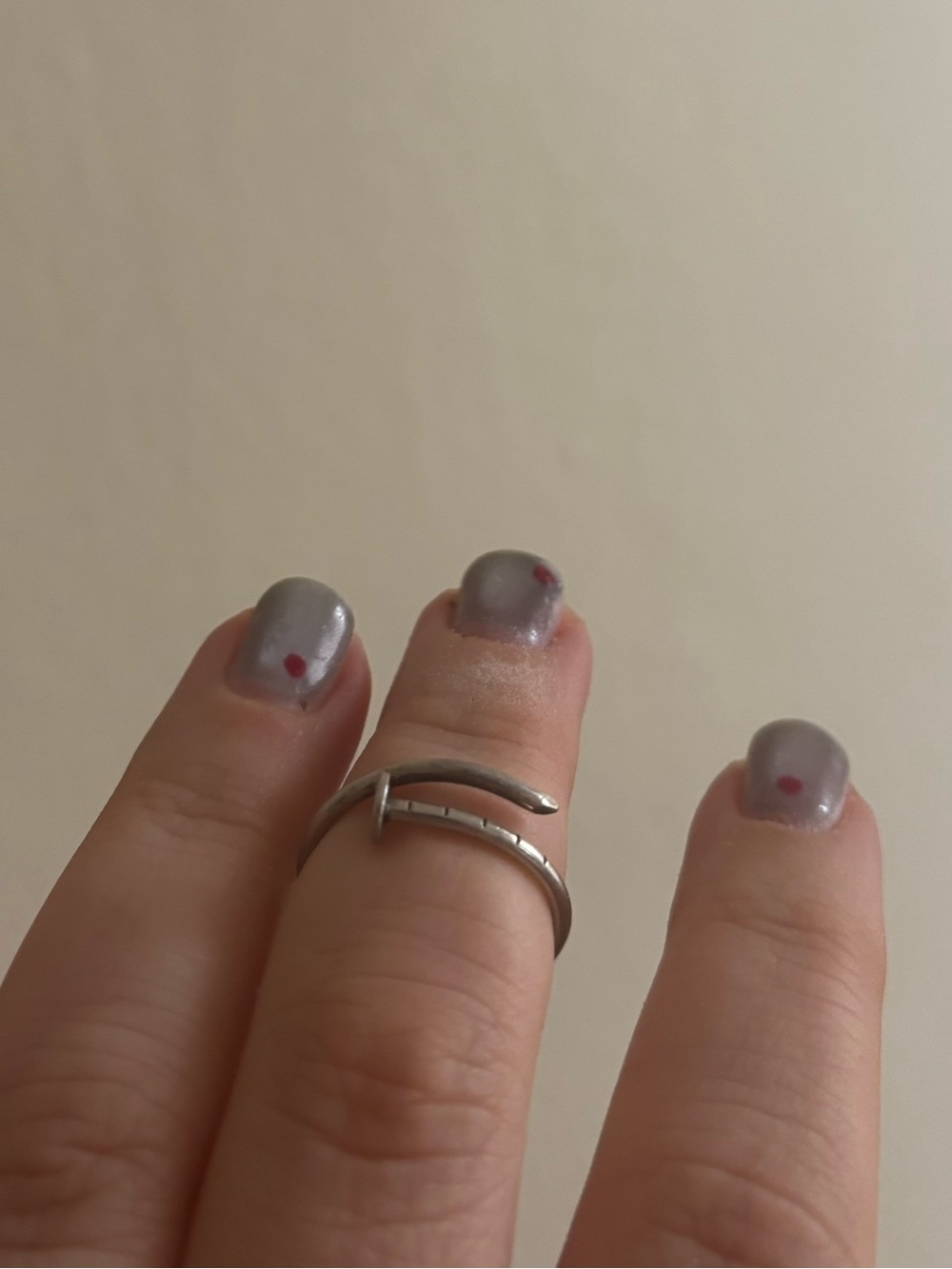 Vintage silver nail ring